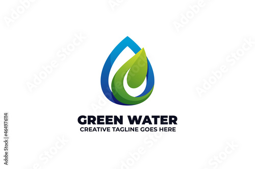 Green Water Mineral Nature Logo