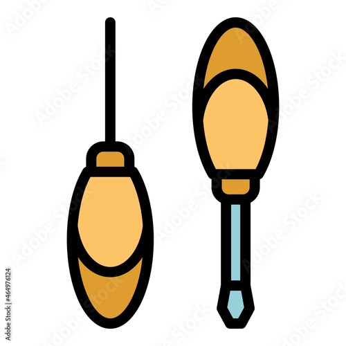 Shoe repair screwdriver icon. Outline shoe repair screwdriver vector icon color flat isolated