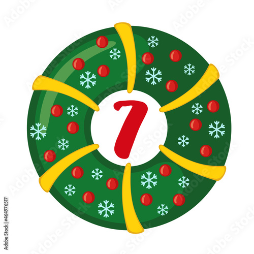 Christmas Advent calendar template in flat style.