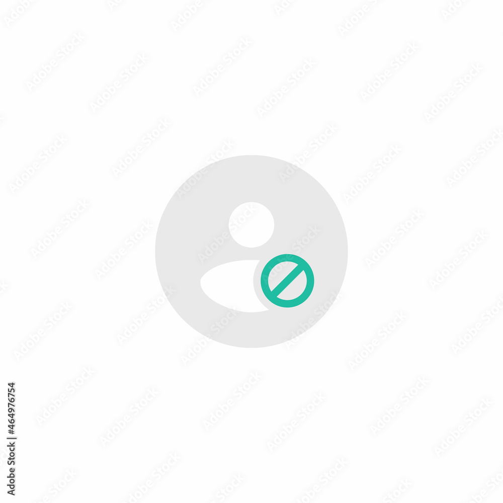 Block Contact Icon Vector. Avatar, Blocked Symbol Block Contact Icon Vector. Avatar, Blocked Symbol