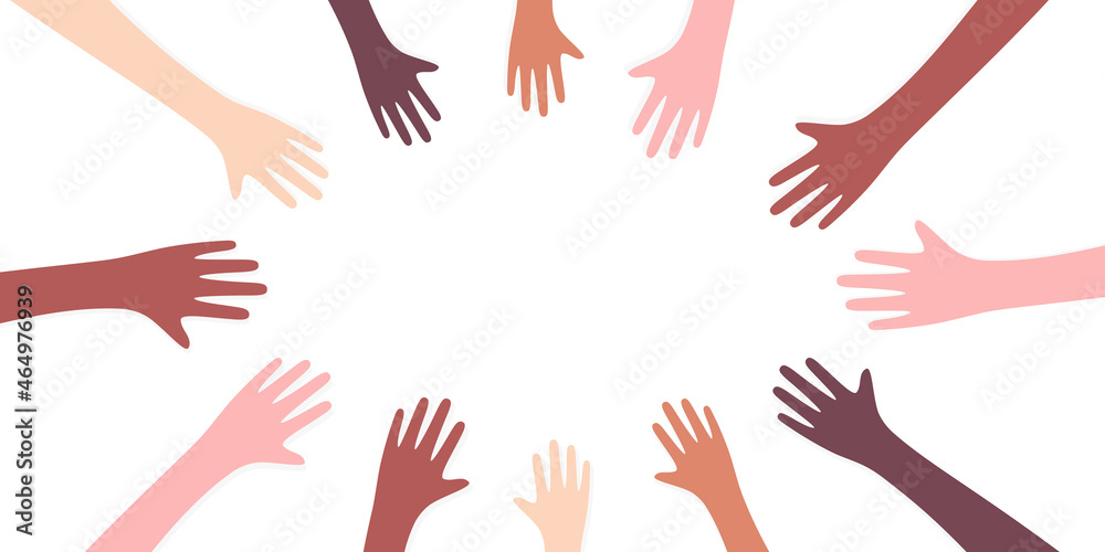 Many human hands simple illustration Many human hands simple illustration