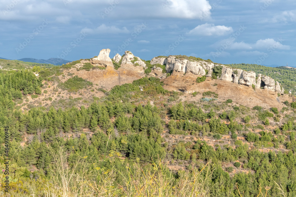 Paysage de montagne sur la route des crêtes entre La Ciotat et Cassis dans le Sud de la France