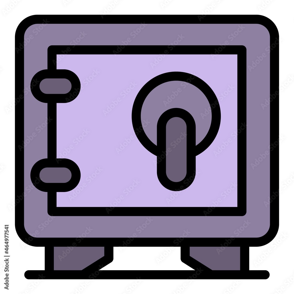 Money safe icon. Outline money safe vector icon color flat isolated Money safe icon. Outline money safe vector icon color flat isolated