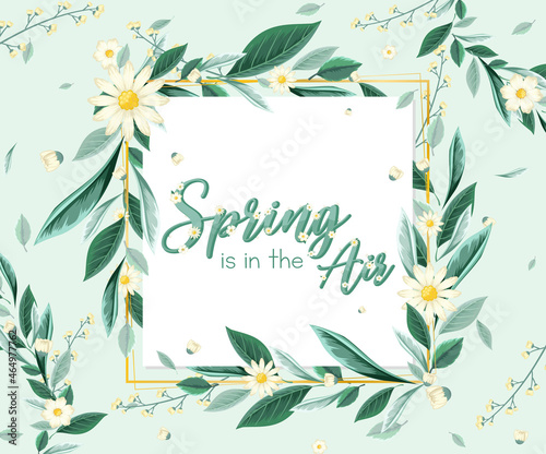 Floral spring banner template