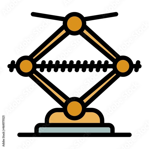 Repair jack screw icon. Outline repair jack screw vector icon color flat isolated