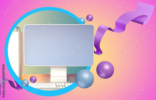computer monitors. Blank sc...