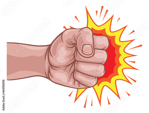 Fist Punch Hand Comic Pop Art Explosion Cartoon