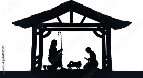 Christmas Nativity Scene Jesus Manger Silhouette