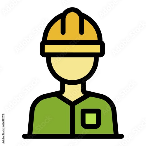Tiler worker icon. Outline tiler worker vector icon color flat isolated