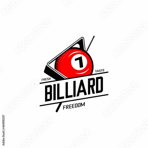billiard, ball and stick logo illustration vector