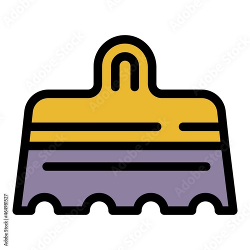 Tiler wave spatula icon. Outline tiler wave spatula vector icon color flat isolated