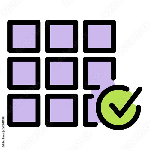 Tiler work done icon. Outline tiler work done vector icon color flat isolated