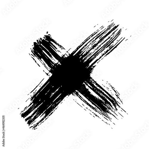 Black Hand drawn cross symbol © dniprodd