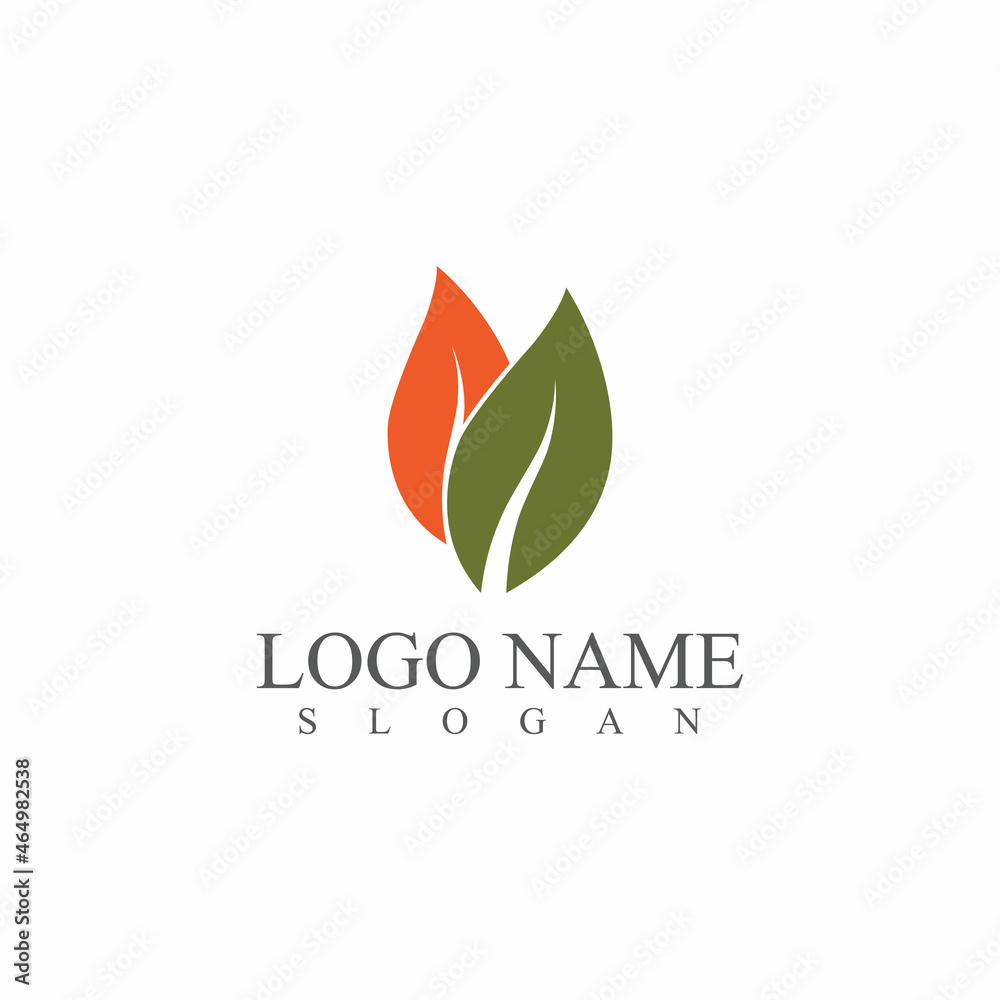 Fototapeta premium Leaf icon Vector Illustration design Logo template