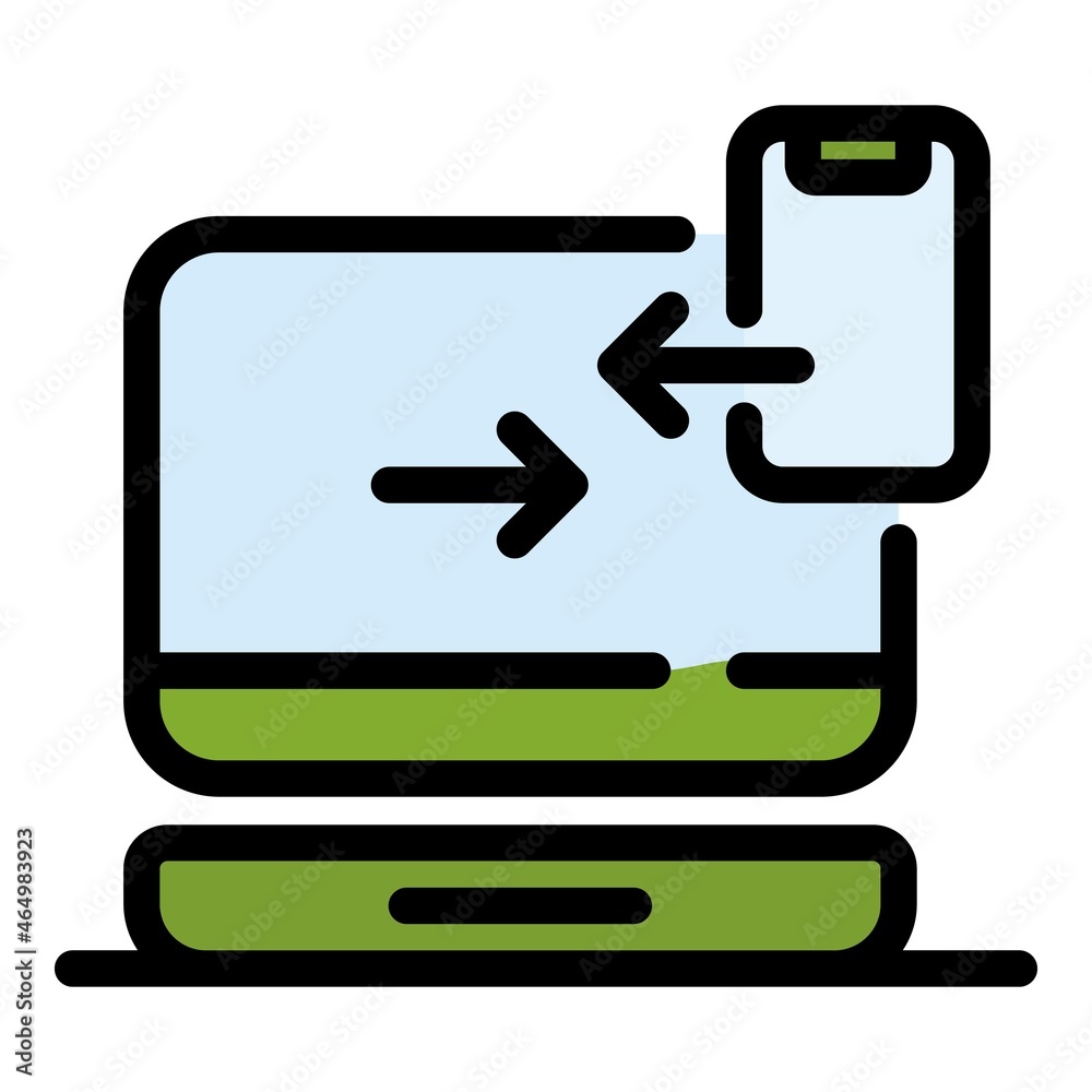 Management smart device icon. Outline management smart device vector icon color flat isolated