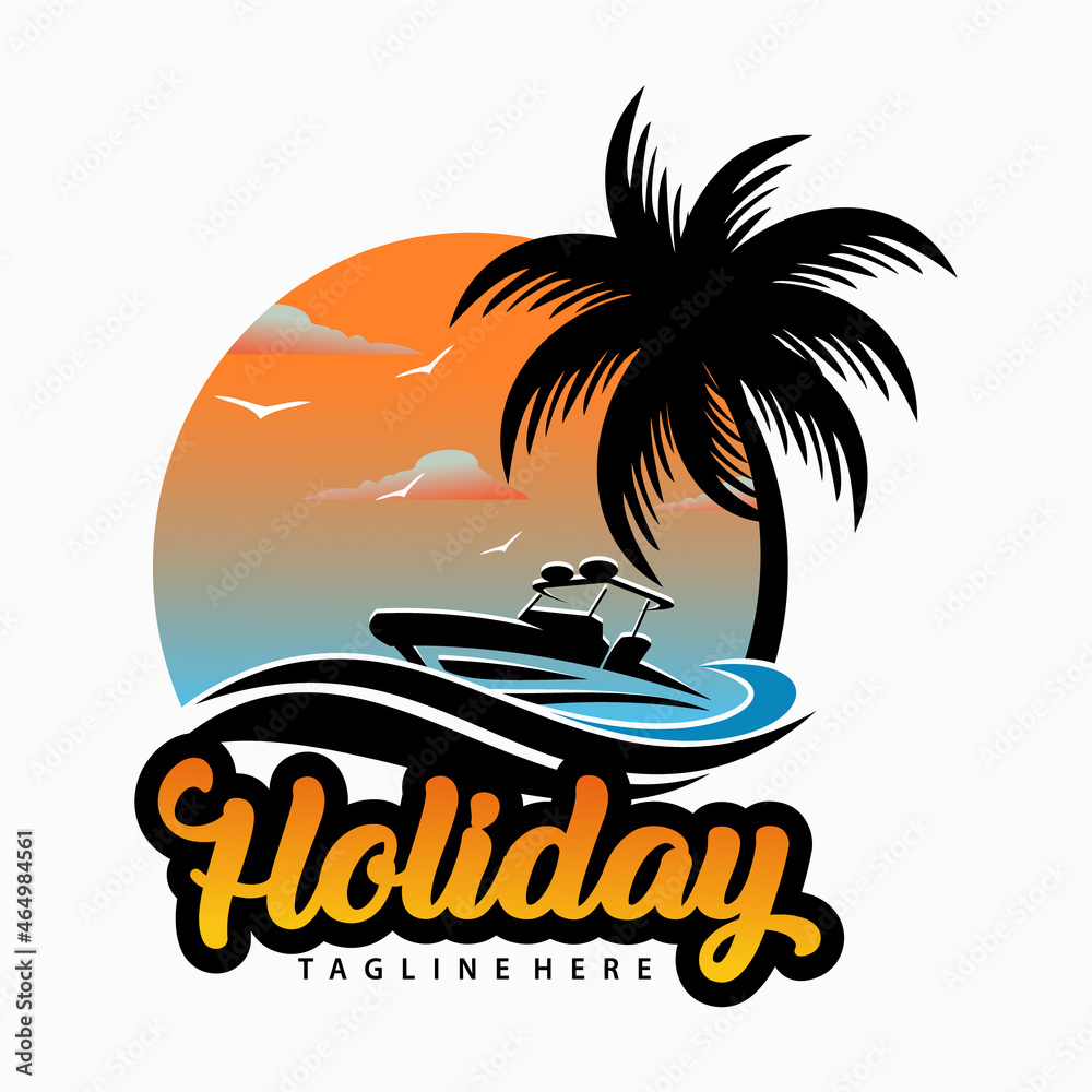 summer holiday background logo