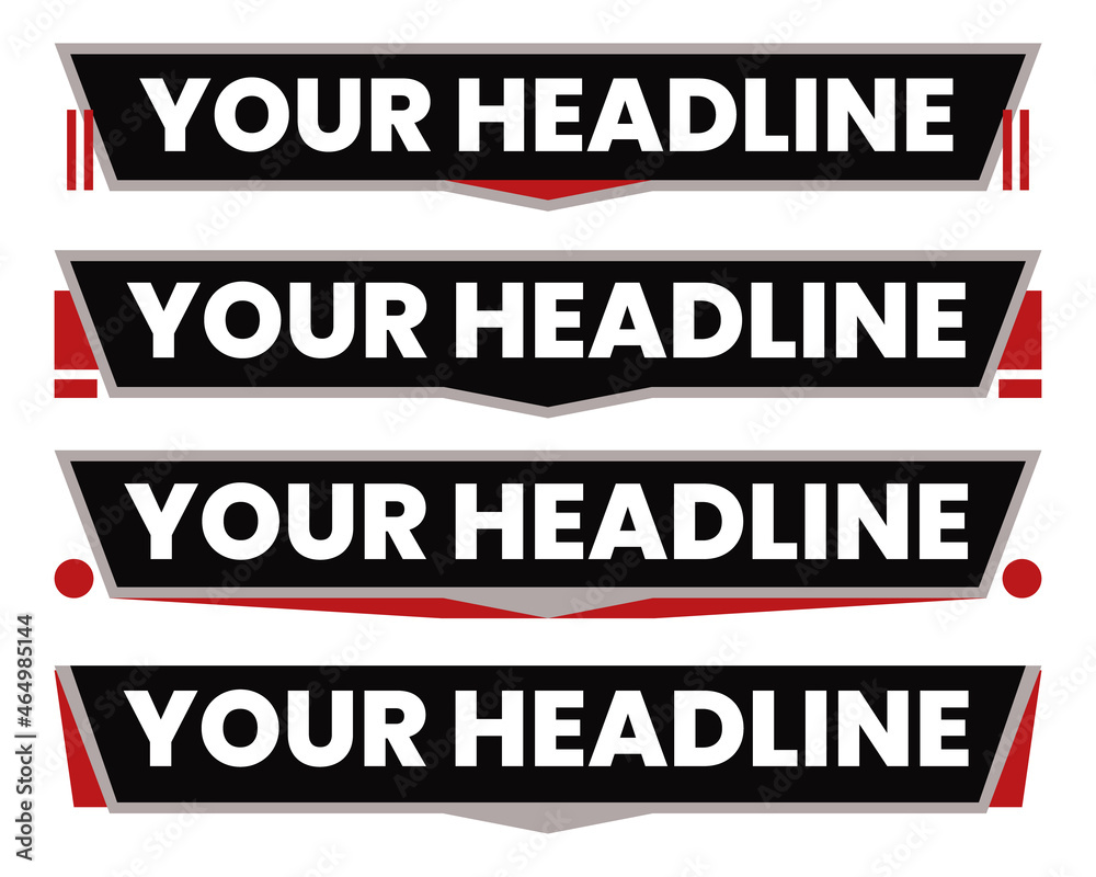Set of lower third headline news template in flat style Set of lower third headline news template in flat style
