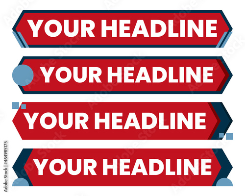 Set of lower third headline news template in flat style