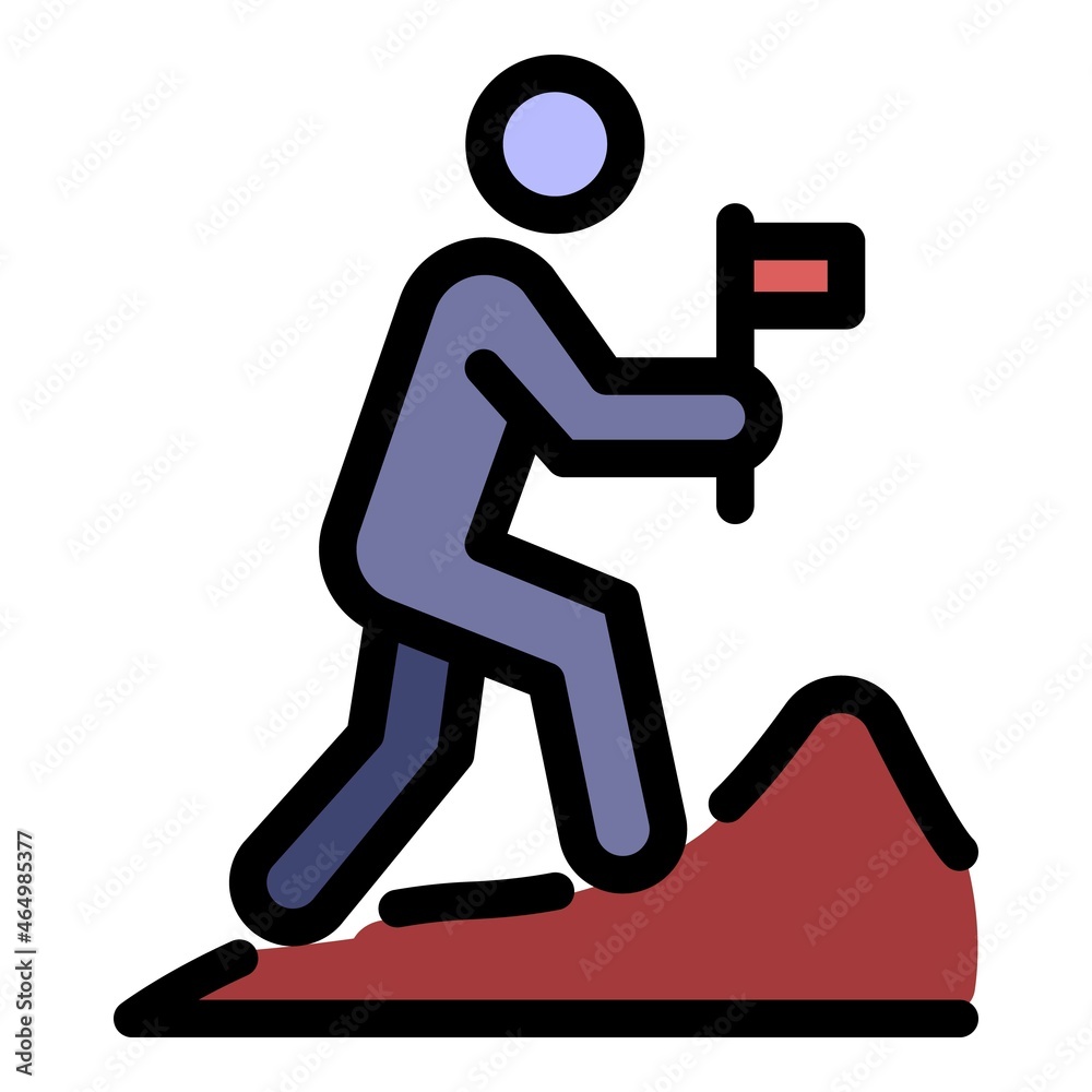 Mountain exploration icon. Outline mountain exploration vector icon color flat isolated Mountain exploration icon. Outline mountain exploration vector icon color flat isolated