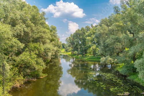 Wda river at summer time in Poland.