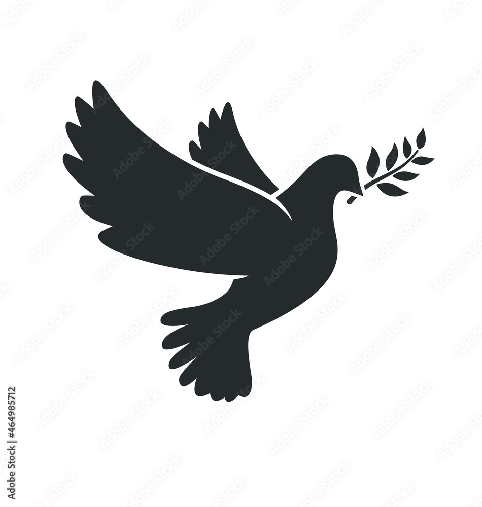 Fototapeta premium beautiful white peace dove silhouette