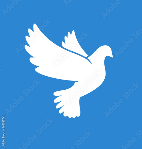beautiful white peace dove silhouette