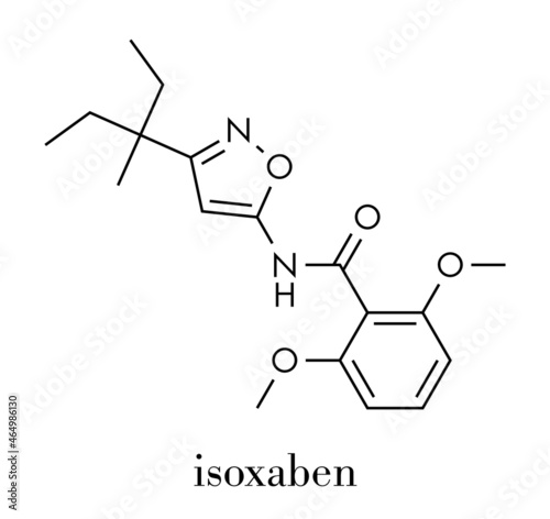 Isoxaben herbicide molecule. Skeletal formula.