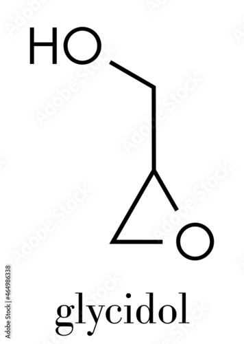 Glycidol molecule. Skeletal formula. photo