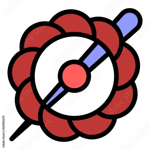 Flower barrette icon. Outline flower barrette vector icon color flat isolated