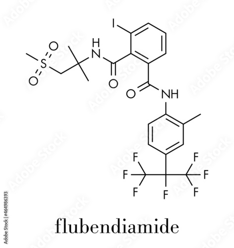 flubendiamide insecticide molecule (ryanoid class). Skeletal formula.