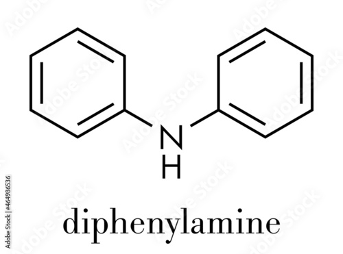 Diphenylamine antioxidant molecule. Used to prevent apple scald.  Skeletal formula.
