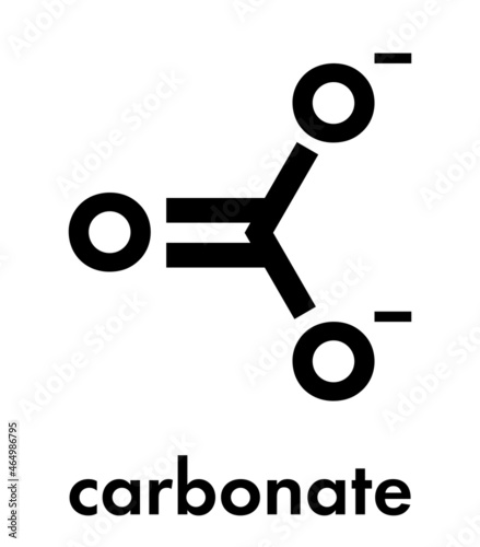 Carbonate anion, chemical structure. Skeletal formula.