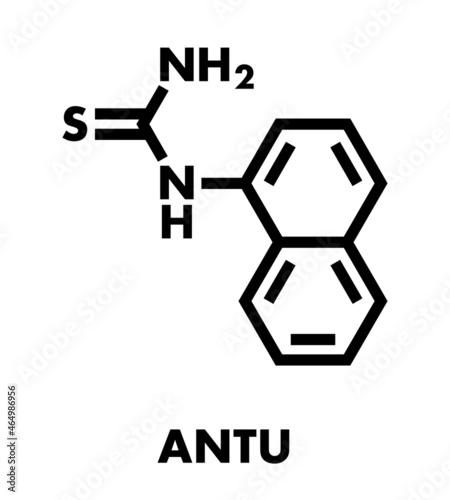 Alpha-naphthylthiourea (ANTU) rodenticide molecule. Skeletal formula.