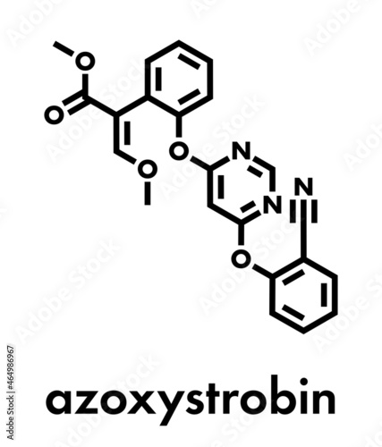 Azoxystrobin fungicide molecule. Skeletal formula.