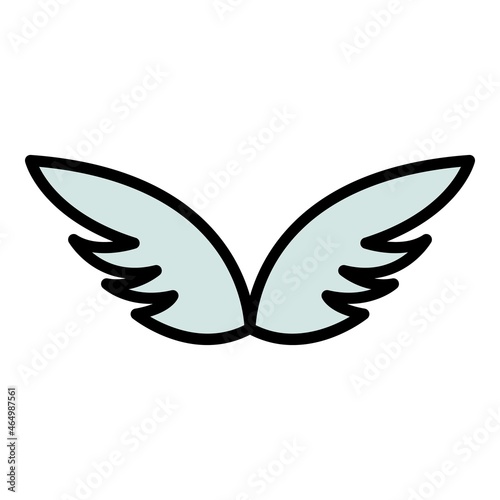 Design wings icon. Outline design wings vector icon color flat isolated