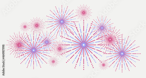 Fireworks with white background, beautiful, simple, 