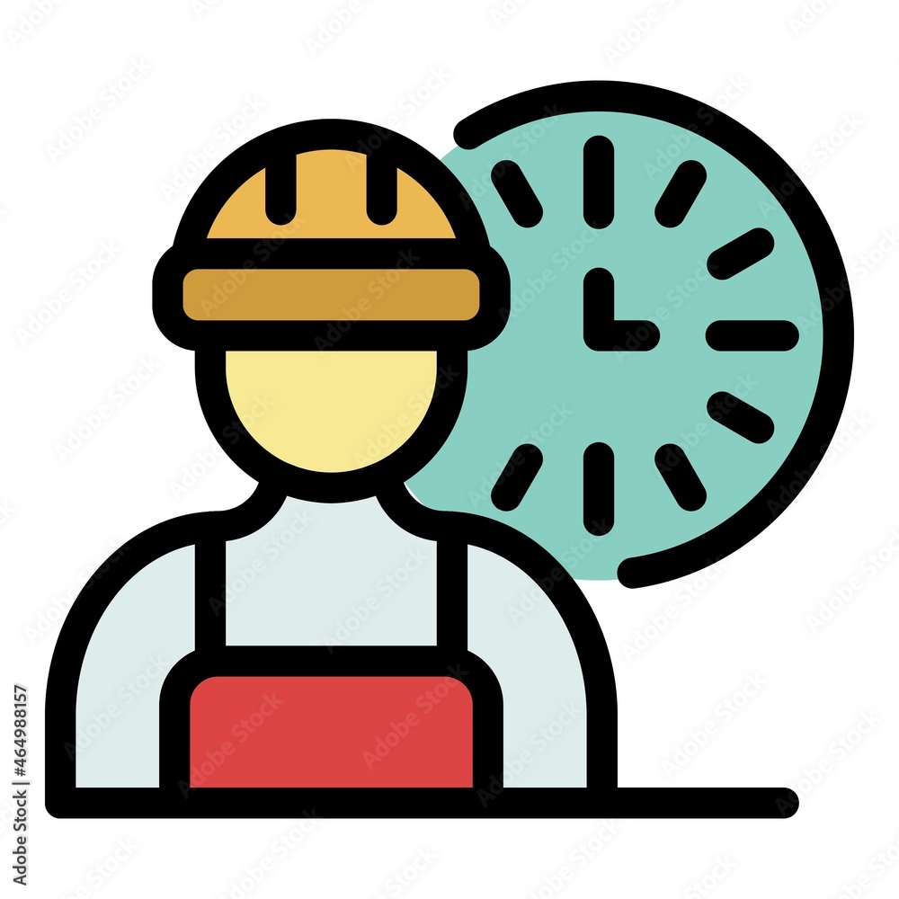 Fast time repairman icon. Outline fast time repairman vector icon color flat isolated Fast time repairman icon. Outline fast time repairman vector icon color flat isolated