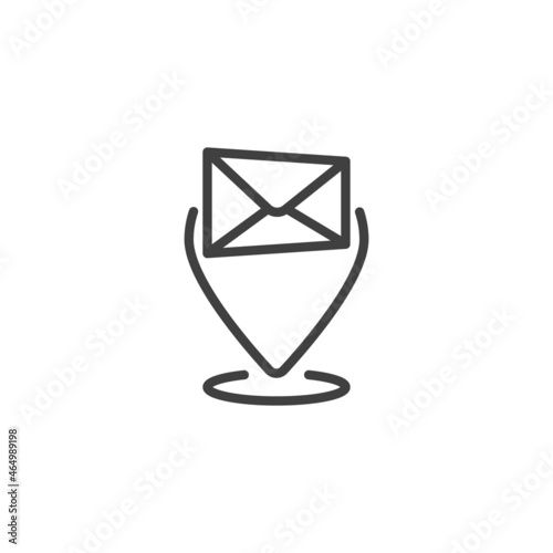 Free Download Envelope and location pin line icon - GFXLoad