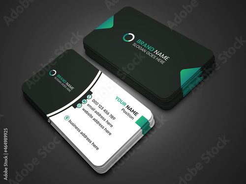 Double-sided creative business card vector design template. Business card for business and personal use. Vector illustration design. Horizontal layout, Print ready