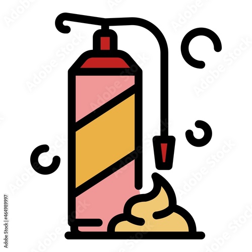 Polyurethane foam bottle icon. Outline polyurethane foam bottle vector icon color flat isolated