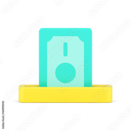 Cash withdrawal at ATM 3d icon vector illustration
