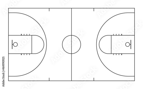 top view of basketball court line. vector illustration