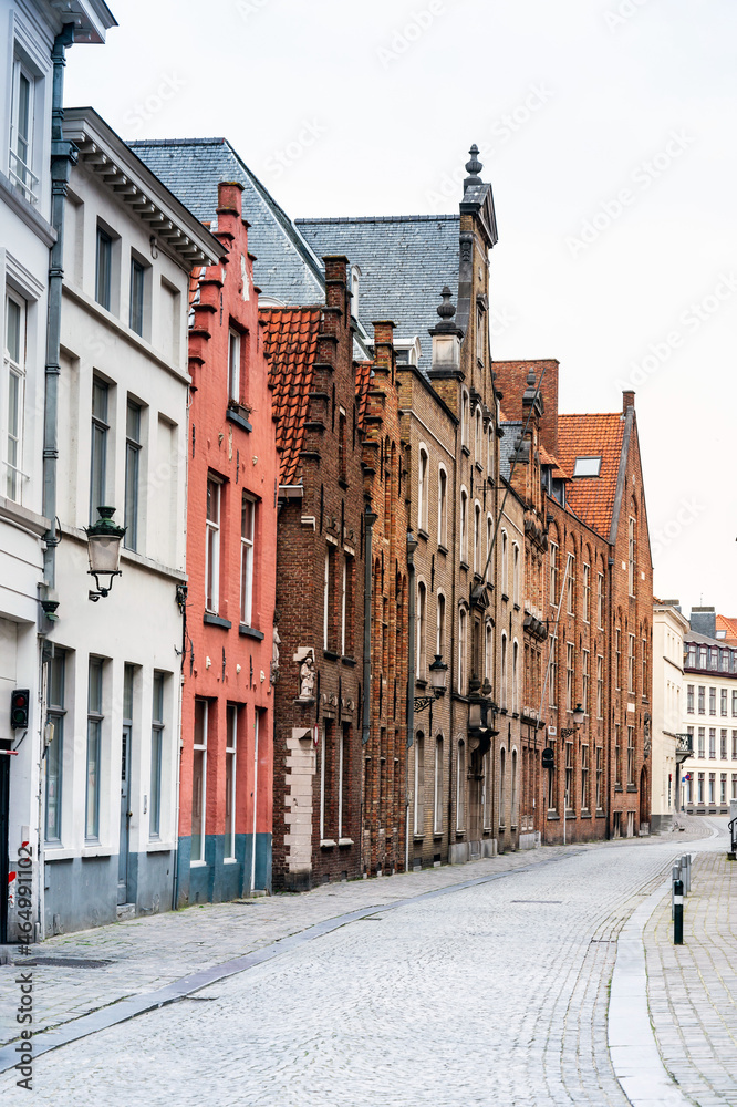 Street view of downtown in Bruges, Belgium