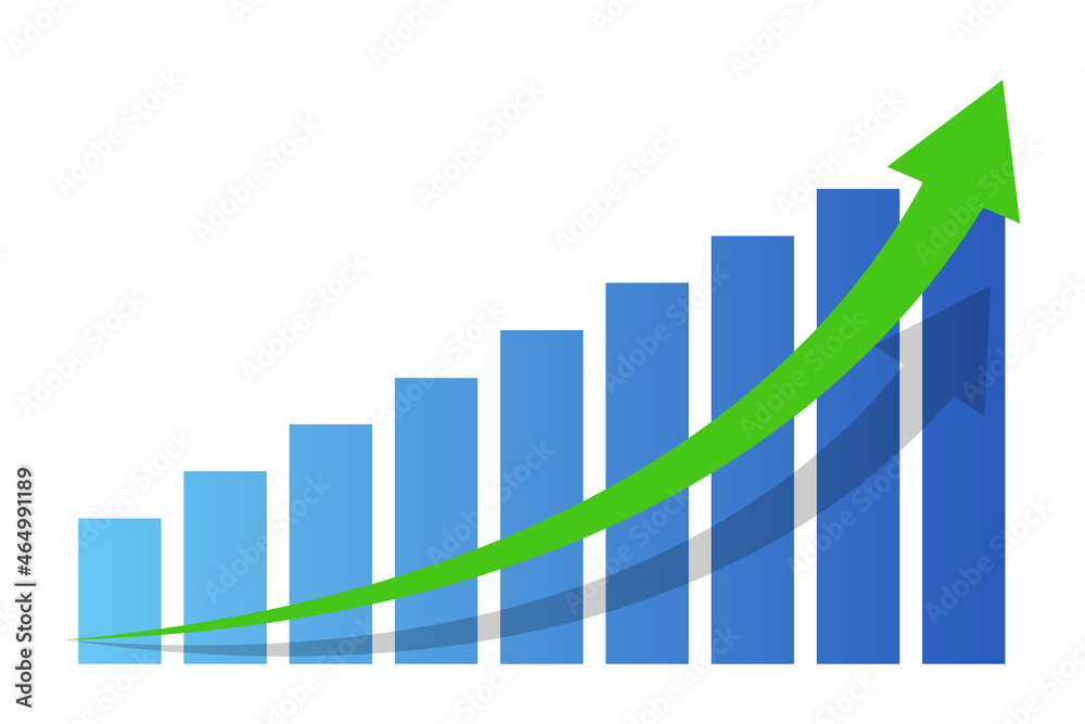 vector bar graph growth and up arrow vector bar graph growth and up arrow