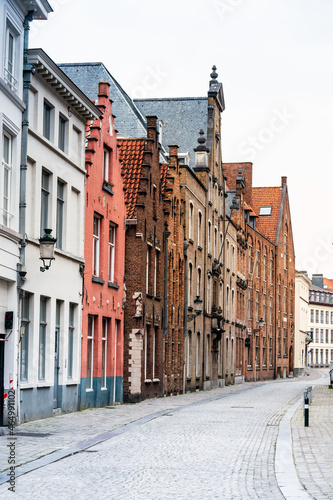 Street view of downtown in Bruges  Belgium