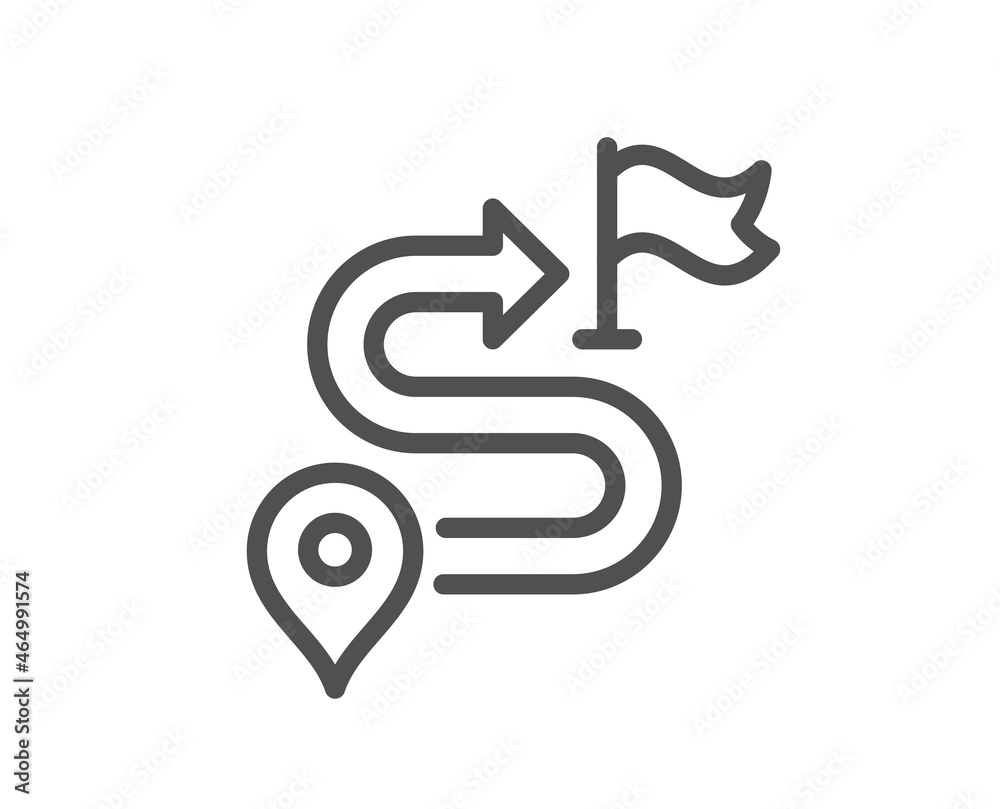 Journey line icon. Road path sign. Route map distance symbol. Quality design element. Linear style journey icon. Editable stroke. Vector Journey line icon. Road path sign. Route map distance symbol. Quality design element. Linear style journey icon. Editable stroke. Vector