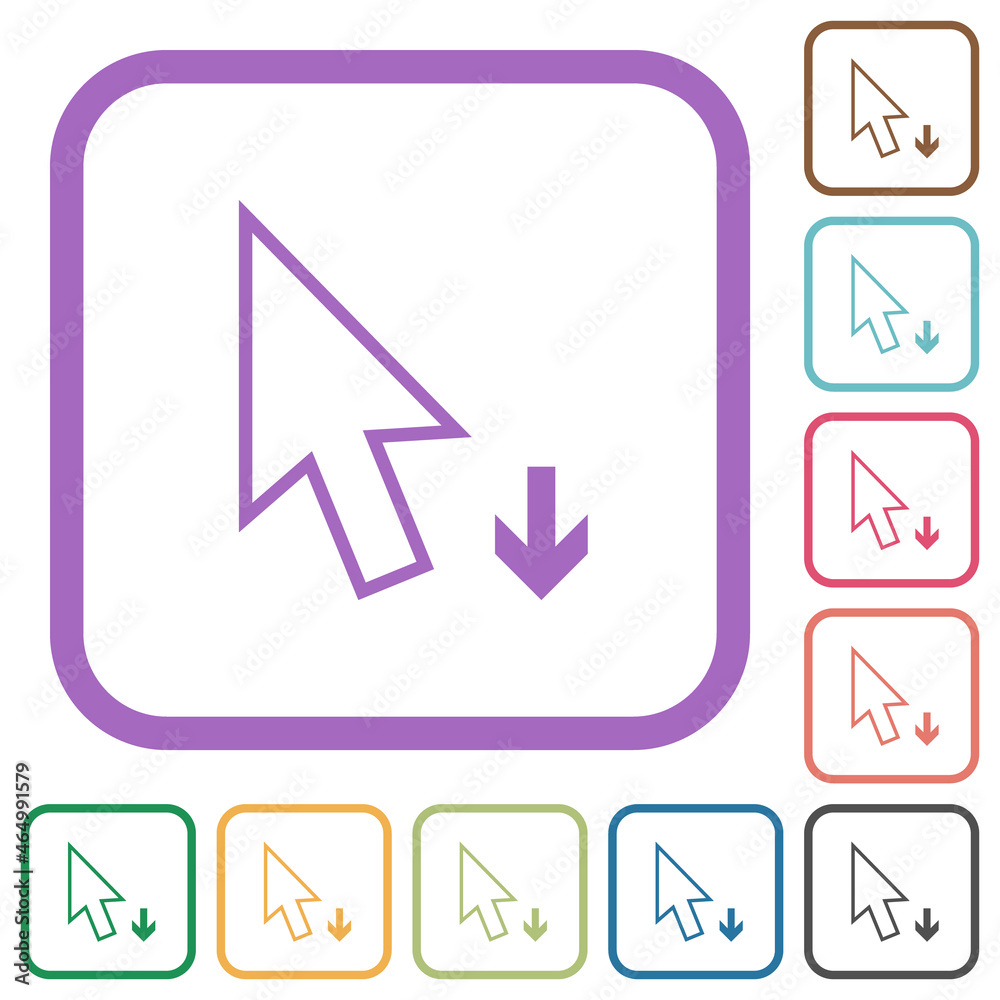 Arrow cursor down outline simple icons Arrow cursor down outline simple icons