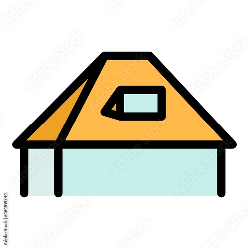 Roof of the house icon. Outline roof of the house vector icon color flat isolated