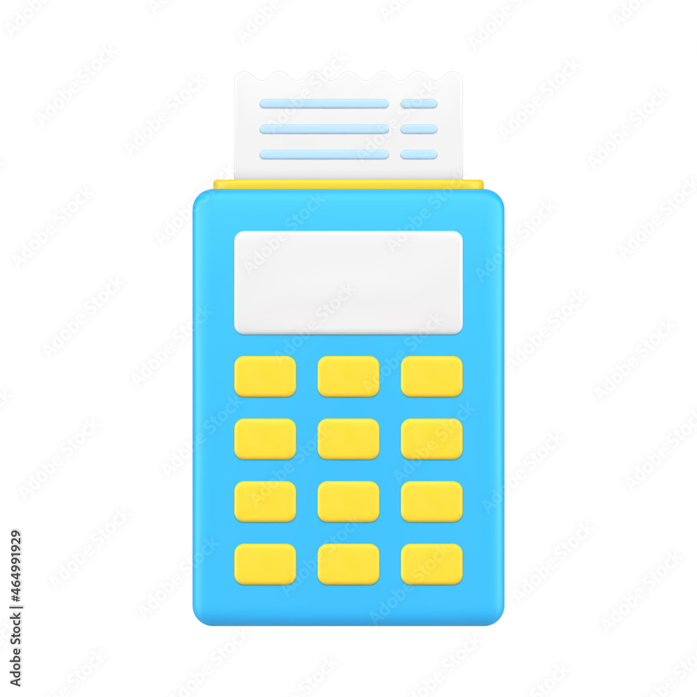 Portable device for printing receipts 3d icon vector illustration Portable device for printing receipts 3d icon vector illustration