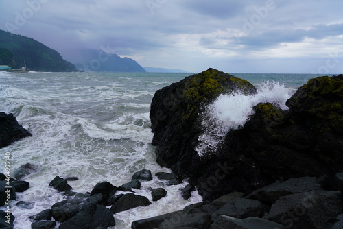 waves in the village of Sarpi, Adjara, Georgia